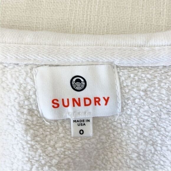 Anthropologie Sundry Semi Cropped Collared Quarter Zip Pullover - Picture 6 of 8